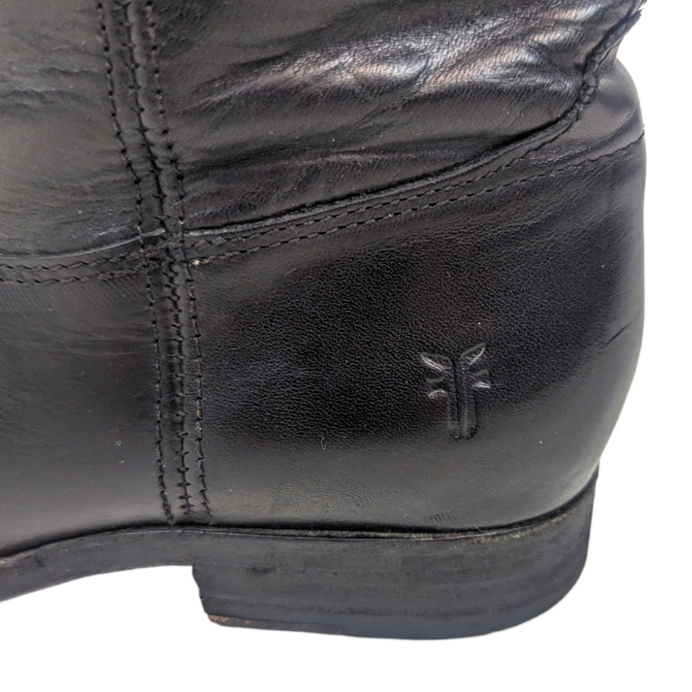 Frye Melissa Button Tall Leather Riding Boots Equestrian Boot Womens 7.5 Black - Picture 2 of 15